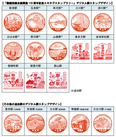 磐越西線全線開通110周年記念エキタグスタンプラリー